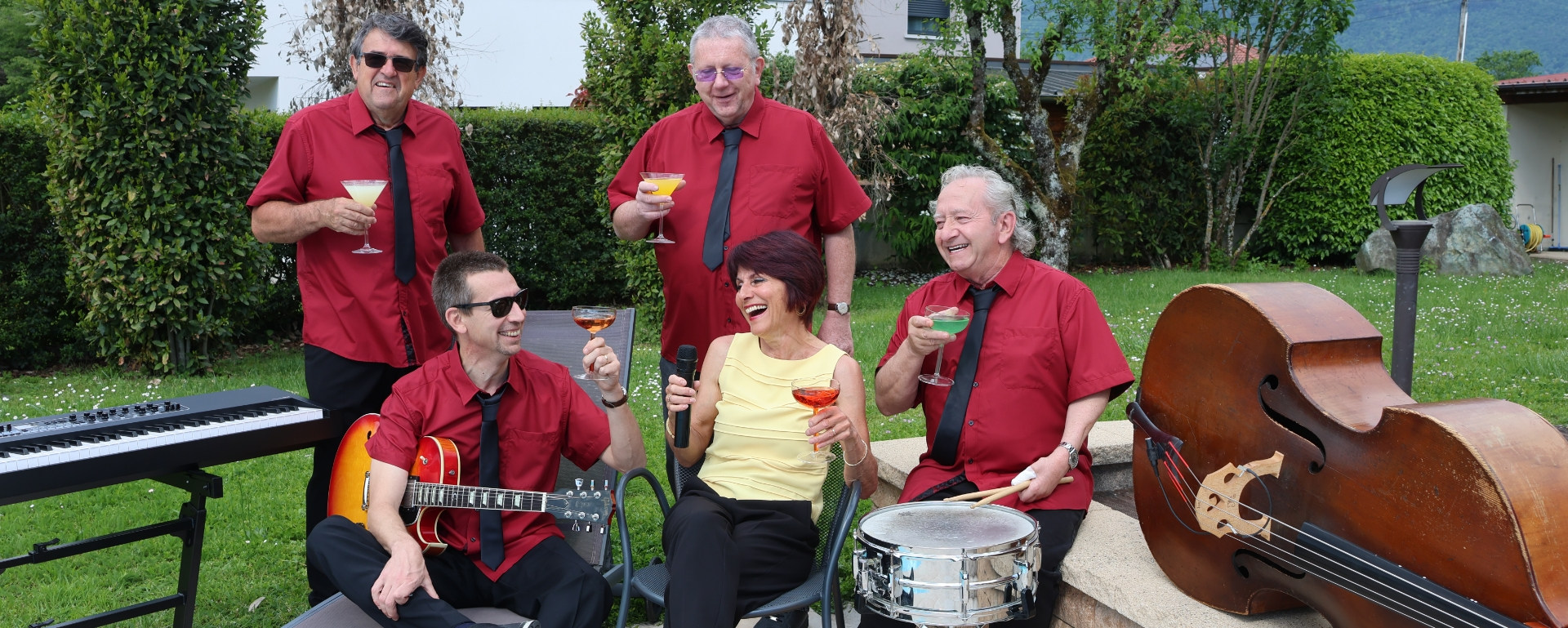 Les musiciens de Jazz ID réunis en plein air